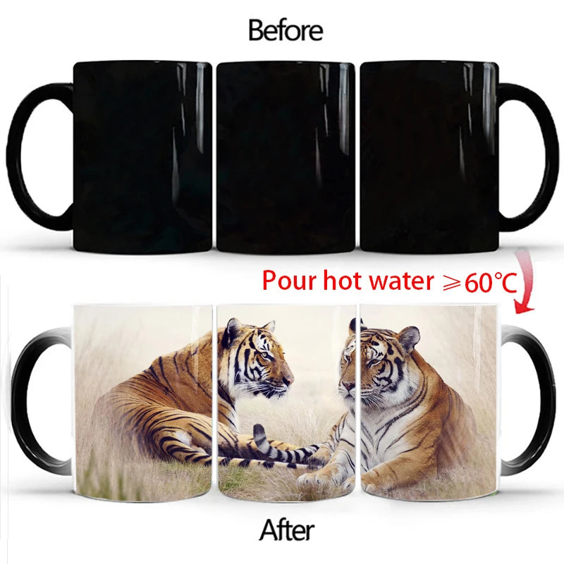 Coffee Mugs Creative Animals Lion Tiger  Gifts
