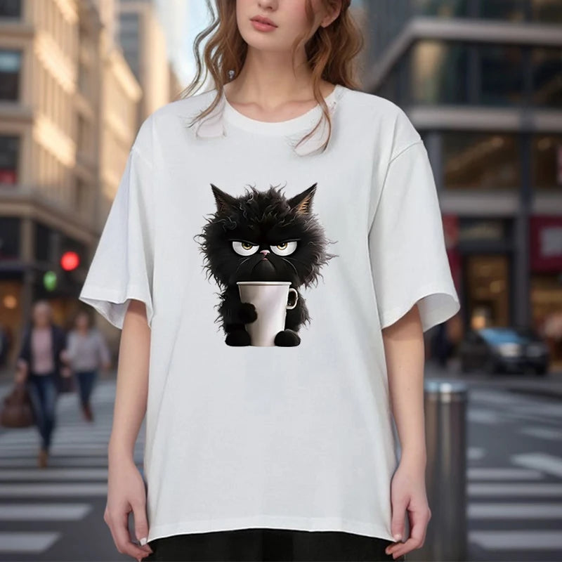 Oversized Funny Cat Women Summer