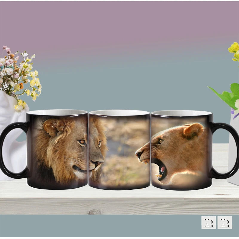 Coffee Mugs Creative Animals Lion Tiger  Gifts