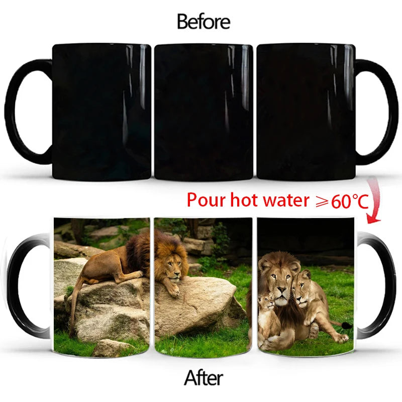 Coffee Mugs Creative Animals Lion Tiger  Gifts