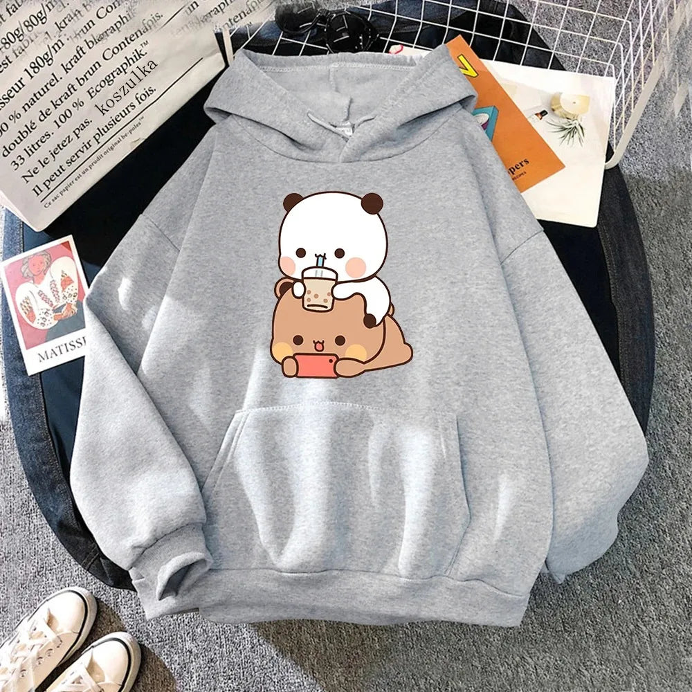 Bubu And Dudu Drink Bubble Tea Print Women Hoodie