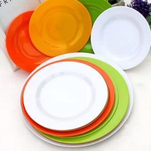 1pcs Color Plate Melamine Plastic Disc Melamine Tableware Tray Dish Western Dinnerware Sets